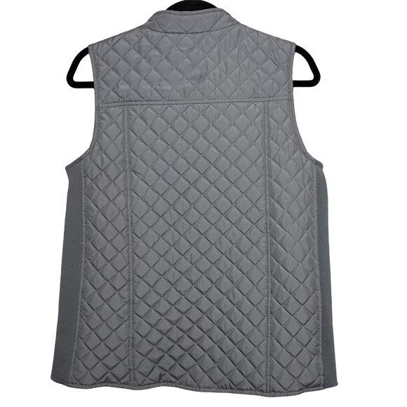 Kim Rogers Vest Womens Small Jacket Sleeveless Quilted Full Zip Fall Coat Gray - Picture 9 of 12